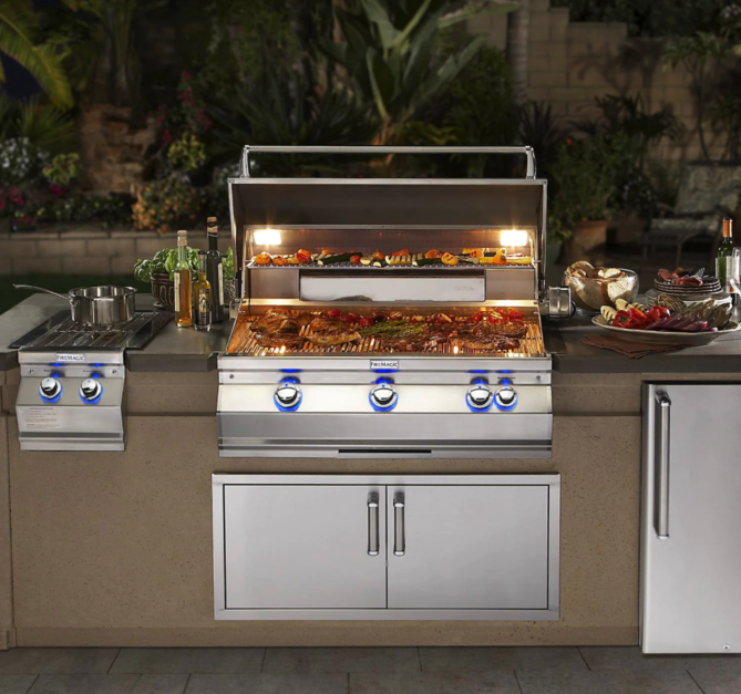 Fire Magic Aurora A790I 36-Inch Built-In Natural Gas Grill With Magic View Window, Rotisserie, And Analog Thermometer - A790I-8EAN-W