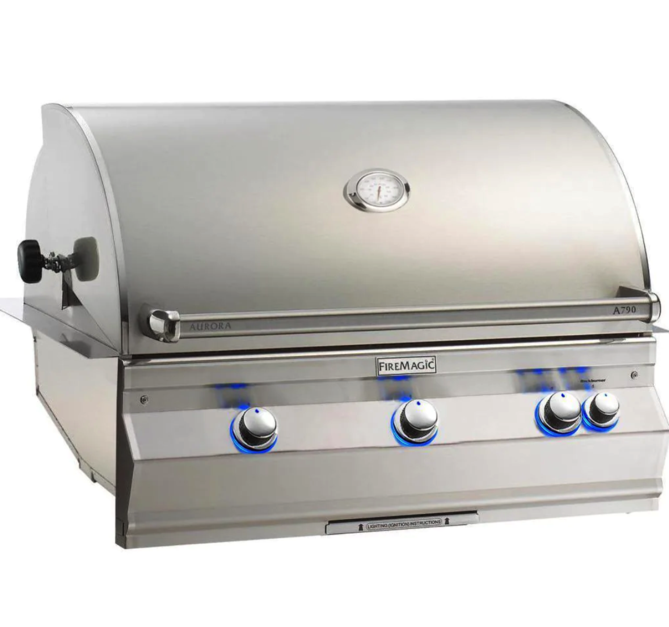 Fire Magic Aurora A790I 36-Inch Built-In Natural Gas Grill With Rotisserie And Analog Thermometer - A790I-8EAN - Fire Magic Grills