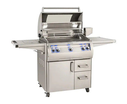 Fire Magic Grills Echelon Diamond E660s 30" A Series Freestanding Gas Grill With Rotisserie, Single Side Burner, Analog Thermometer, Propane - E660S-8EAP-62-W