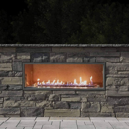 Firegear Kalea Bay 36 Fireplace with LED Lights and Fire glass- OFP-36LECO-NLED