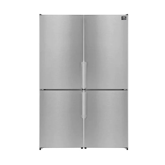 FORNO Guardia 46.8-Inch 21.6 cu.ft. Side-by-Side Bottom Freezer Refrigerator in Stainless Steel - FFFFD1778-48S