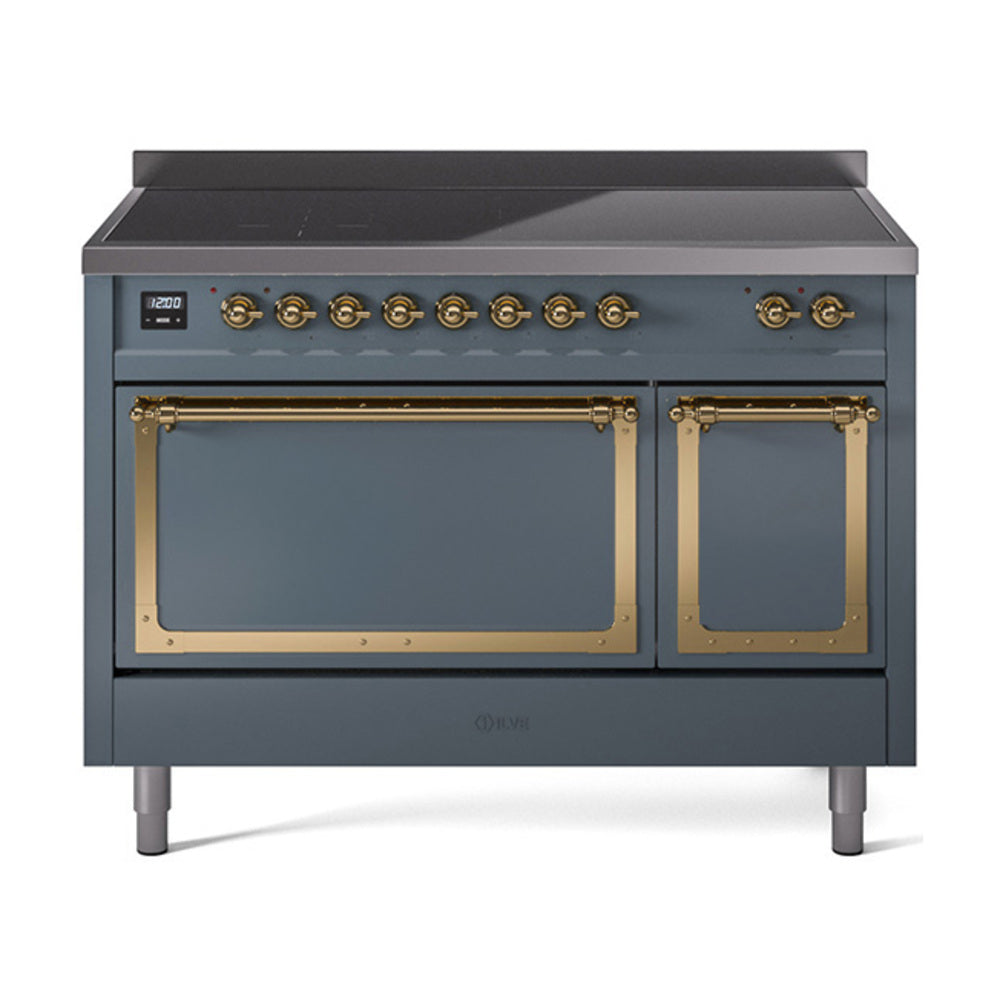 ILVE Nostalgie II Noblesse 48″ Induction Freestanding Range with Solid Door - UNI486QNMP