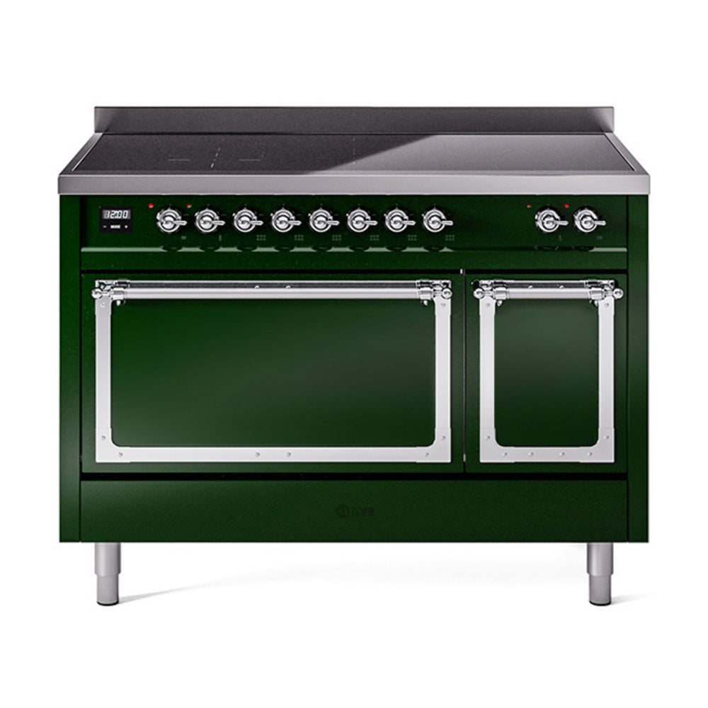 ILVE Nostalgie II Noblesse 48″ Induction Freestanding Range with Solid Door - UNI486QNMP