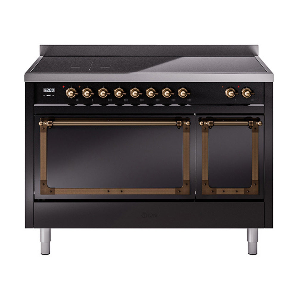 ILVE Nostalgie II Noblesse 48″ Induction Freestanding Range with Solid Door - UNI486QNMP