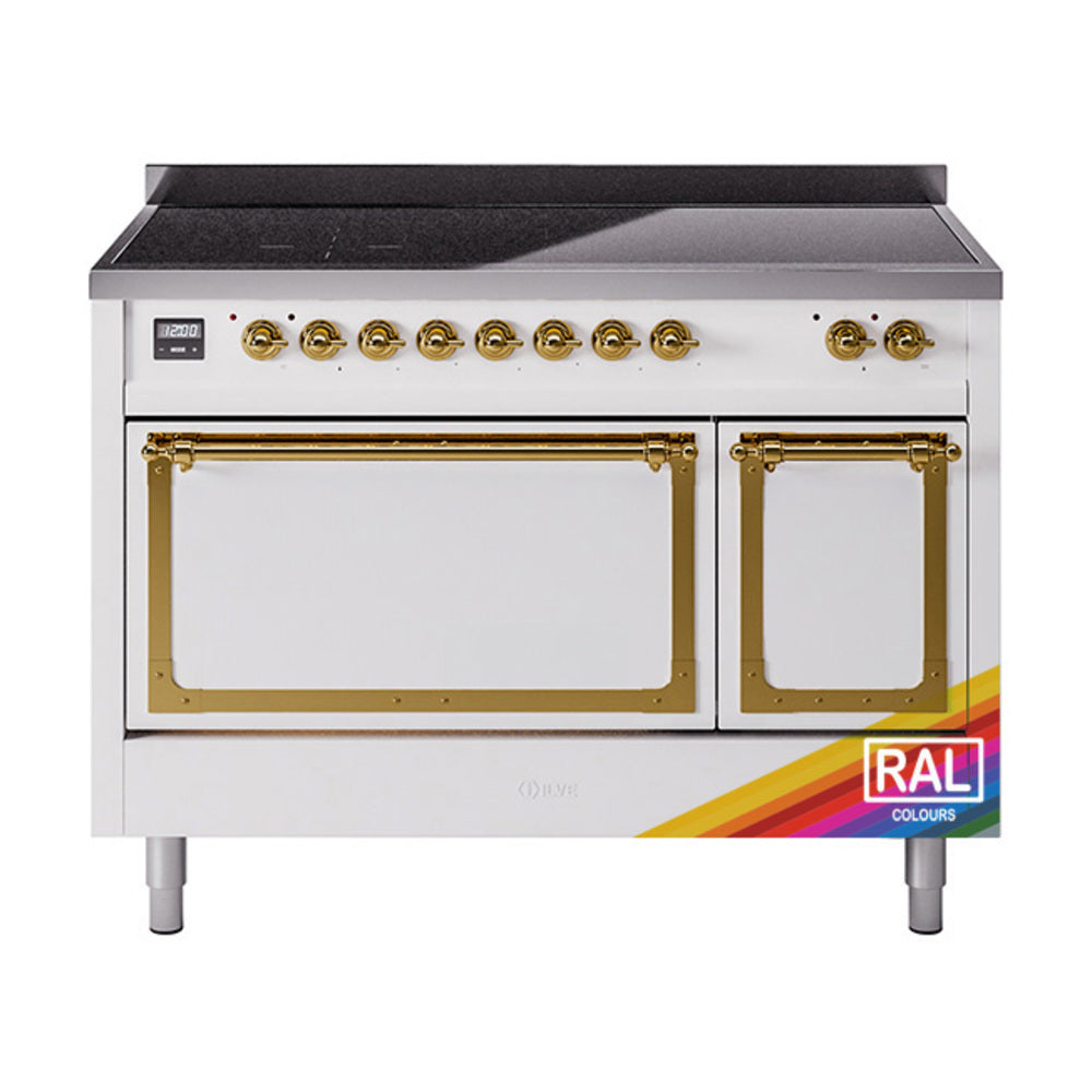 ILVE Nostalgie II Noblesse 48″ Induction Freestanding Range with Solid Door - UNI486QNMP