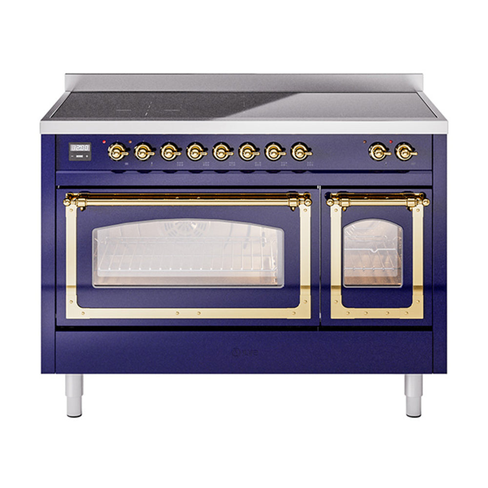 ILVE Nostalgie II Noblesse 48″ Induction Freestanding Range with Triple Glass Door - UNI486NMP