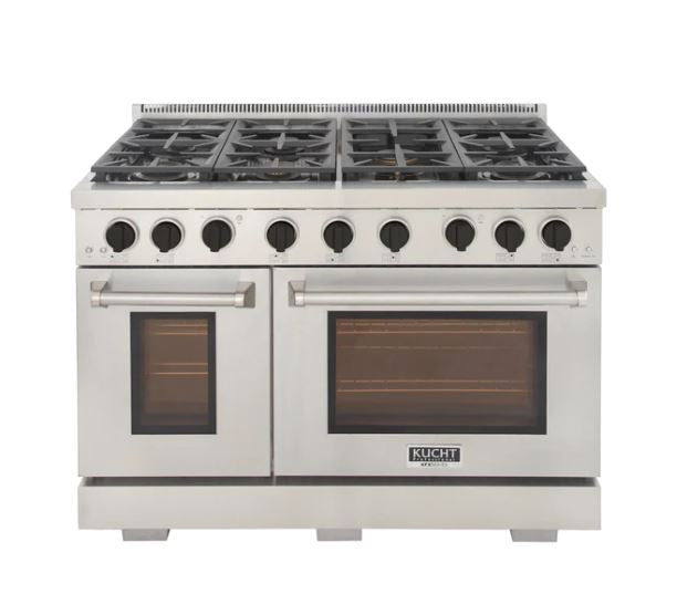 Kucht Appliance Package - 48 inch Natural Gas Range in Stainless Steel, Microwave Drawer, Refrigerator, Dishwasher, KMD-24S-KFX480