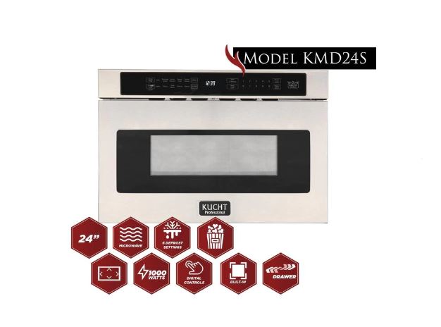 Kucht Appliance Package - 48 inch Natural Gas Range in Stainless Steel, Microwave Drawer, Refrigerator, Dishwasher, KMD-24S-KFX480