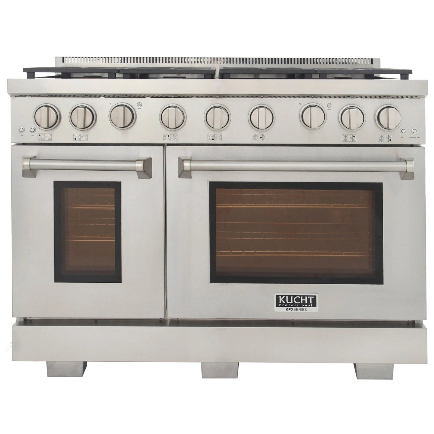 Kucht Appliance Package - 48 inch Natural Gas Range in Stainless Steel, Range Hood, Refrigerator, Dishwasher, KRH-KFX480-4812IS