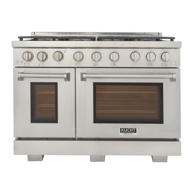 Kucht Appliance Package - 48 inch Natural Gas Range in Stainless Steel, Wall Dishwasher, Refrigerator, K65-KFX480-02D