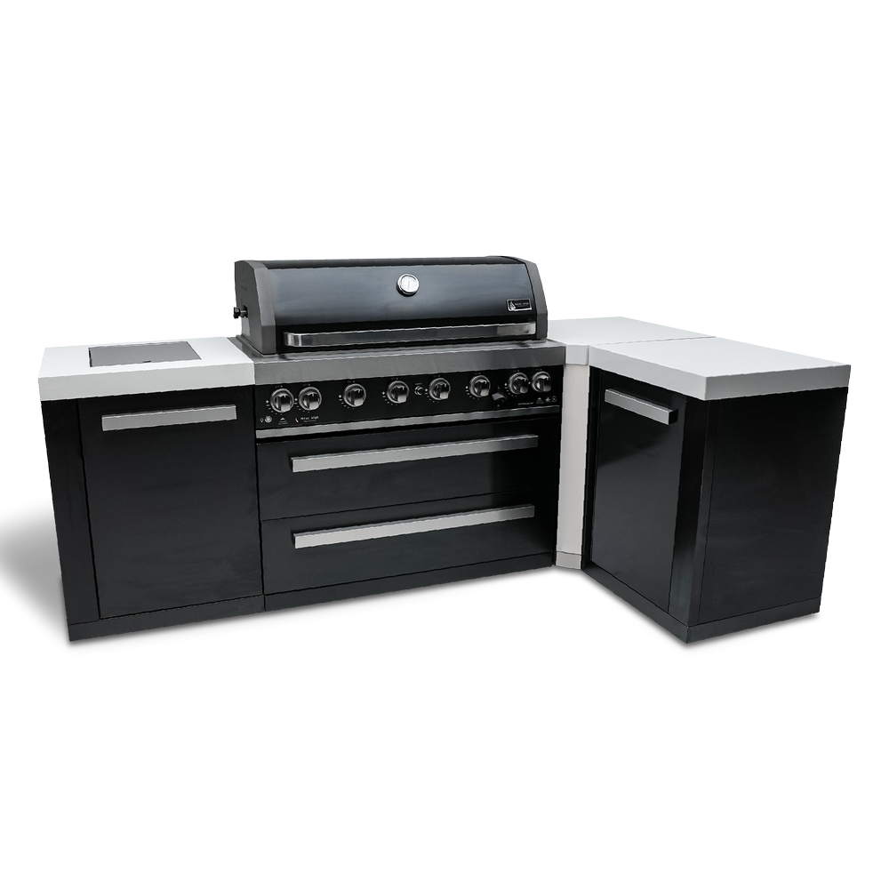 Mont Alpi 805 Black Stainless Steel Island With A 90-Degree Corner - MAi805-BSS90