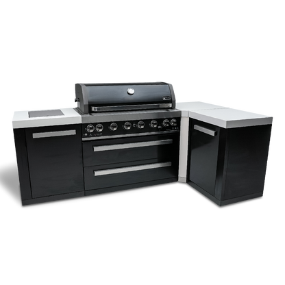 Mont Alpi 805 Black Stainless Steel Island With A 90-Degree Corner - MAi805-BSS90