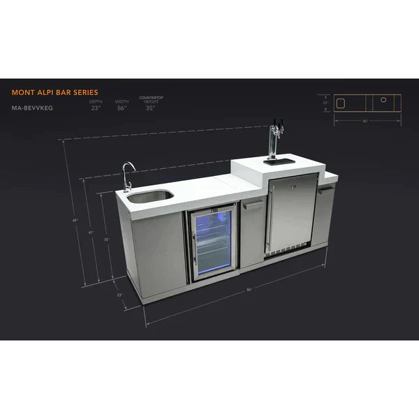 Mont Alpi Beverage Center and Kegerator - MA-BEVKEG