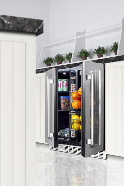 Summit 24" Built-In Dual-Zone Produce Refrigerator ADA Compliant - ALFD24WBVCSSPANTRY