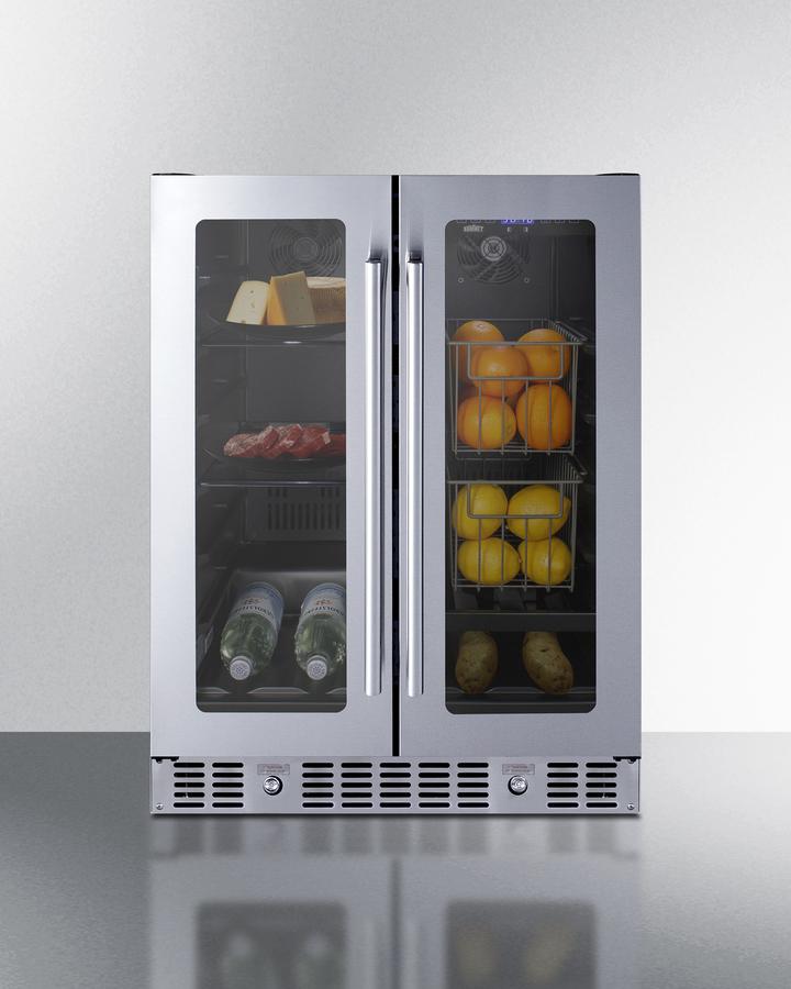 Summit 24" Built-In Dual-Zone Produce Refrigerator ADA Compliant - ALFD24WBVPANTRY