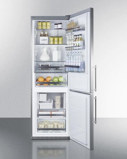 Summit 24" Wide Bottom Freezer Refrigerator With Icemaker - FFBF249SSIM