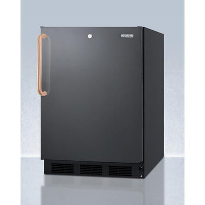 Summit 24" Wide Built-In All-Refrigerator with Antimicrobial Pure Copper Handle ADA Compliant - FF7LBLKBITBCADA