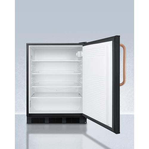 Summit 24" Wide Built-In All-Refrigerator with Antimicrobial Pure Copper Handle ADA Compliant - FF7LBLKBITBCADA