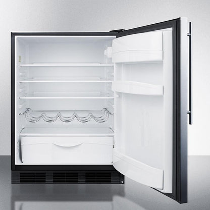 Summit 24" Wide Built-In All-Refrigerator With Thin Handle ADA Compliant - FF63BKBISSHVADA