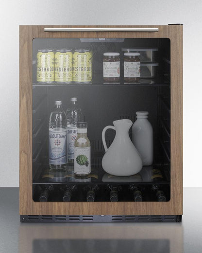 Summit 24" Wide Built-In Beverage Center With Wood Door Trim ADA Compliant - AL57GWP1