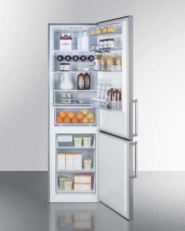 Summit 24" Wide Built-In Bottom Freezer Refrigerator - FFBF192SSBI