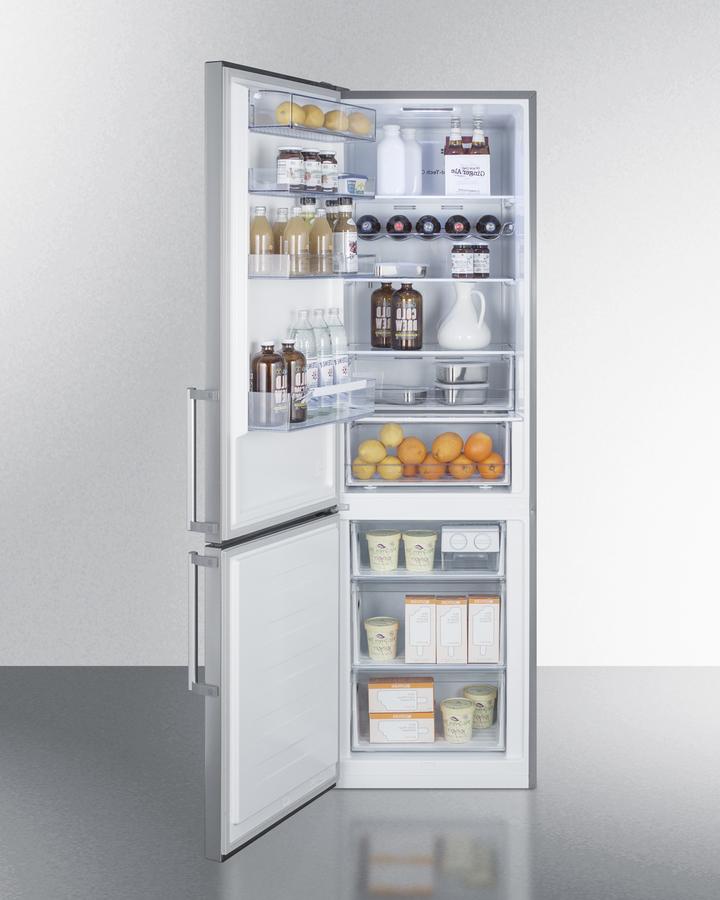 Summit 24" Wide Built-In Bottom Freezer Refrigerator - FFBF192SSBILHD