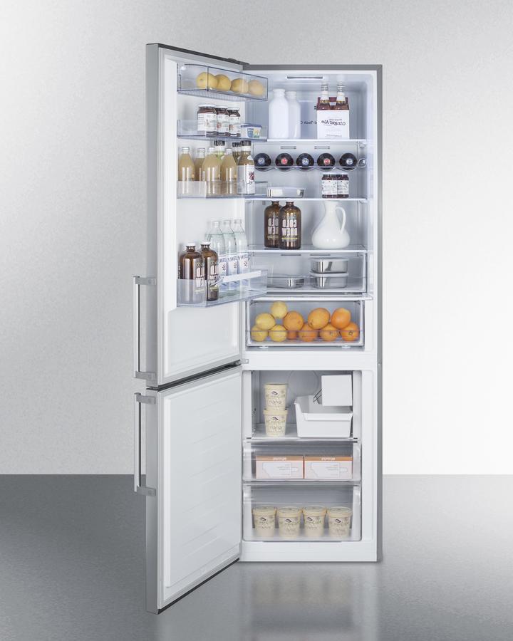 Summit 24" Wide Built-In Bottom Freezer Refrigerator With Icemaker - FFBF192SSBIIMLHD