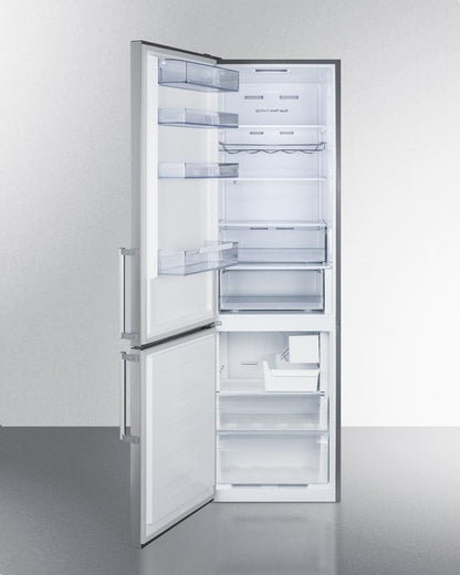 Summit 24" Wide Built-In Bottom Freezer Refrigerator With Icemaker - FFBF192SSBIIMLHD