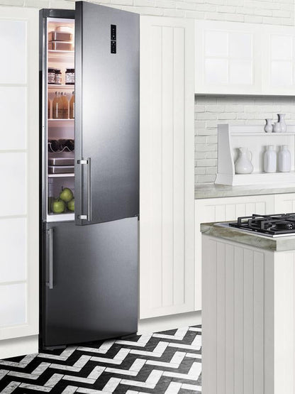 Summit 24" Wide Built-In Bottom Freezer Refrigerator With Icemaker - FFBF249SSBIIM