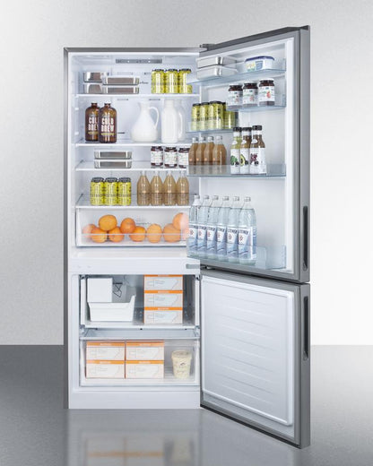 Summit 28" Wide Built-In Bottom Freezer Refrigerator With Icemaker - FFBF279SSBIIM