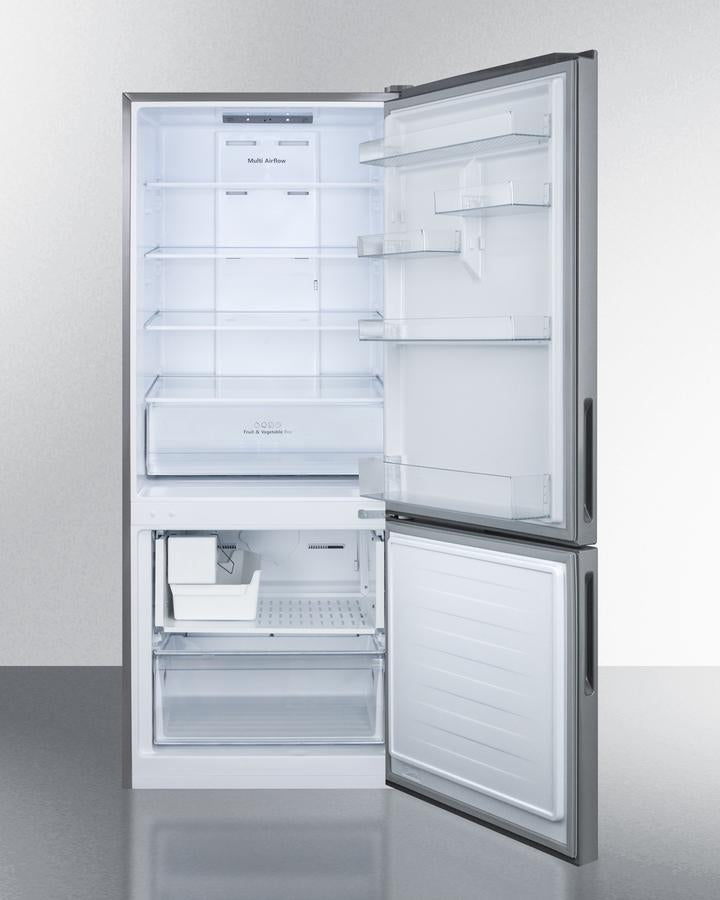 Summit 28" Wide Built-In Bottom Freezer Refrigerator With Icemaker - FFBF279SSBIIM