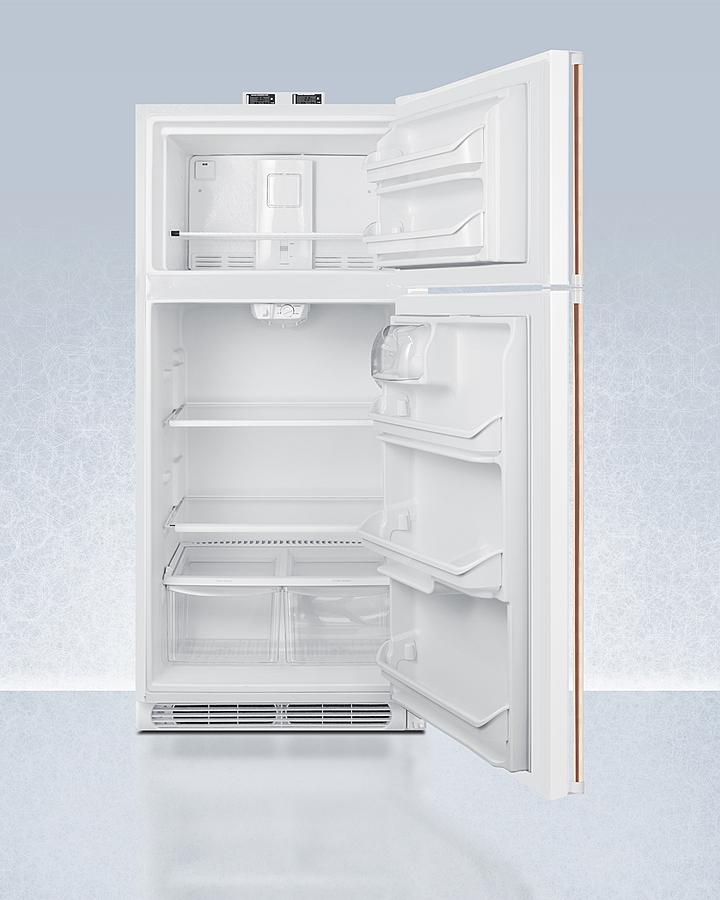 Summit 30" Wide Break Room Refrigerator-Freezer with Antimicrobial Pure Copper Handle - BKRF18WCP