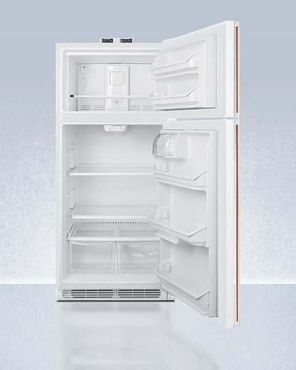 Summit 30" Wide Break Room Refrigerator-Freezer with Antimicrobial Pure Copper Handle - BKRF18WCP