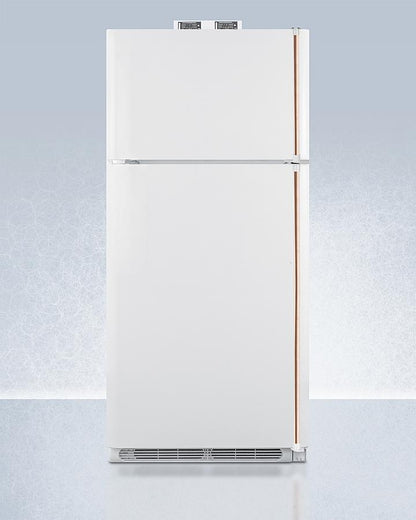 Summit 30" Wide Break Room Refrigerator-Freezer with Antimicrobial Pure Copper Handle - BKRF18WCPLHD