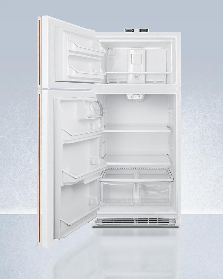 Summit 30" Wide Break Room Refrigerator-Freezer with Antimicrobial Pure Copper Handle - BKRF18WCPLHD