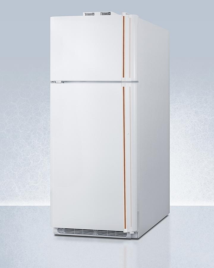 Summit 30" Wide Break Room Refrigerator-Freezer with Antimicrobial Pure Copper Handle - BKRF18WCPLHD