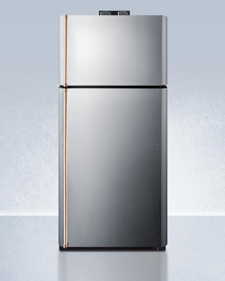 Summit 30" Wide Break Room Refrigerator-Freezer with Antimicrobial Pure Copper Handles - BKRF18PLCP