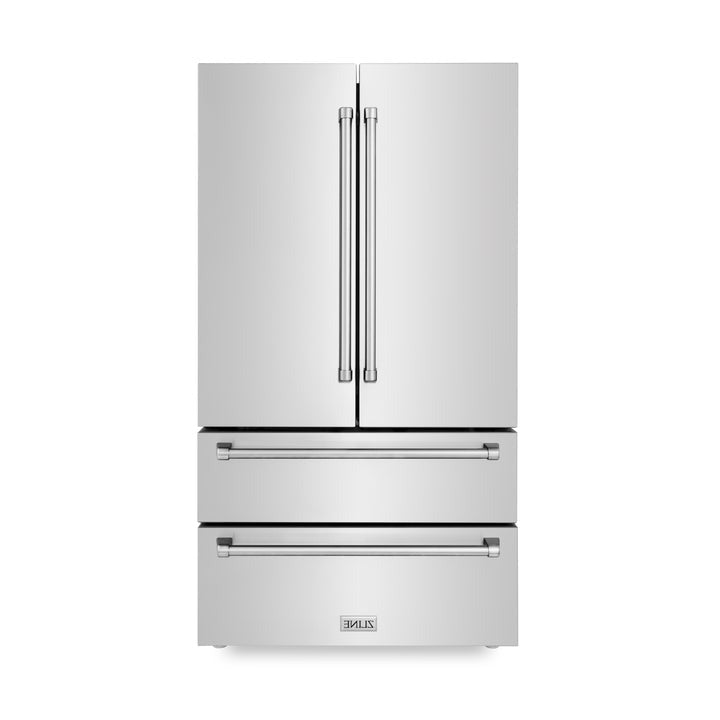 ZLINE 36 in. Counter Depth Refrigerator Shadow Stainless Steel Built-In French Door - RFM-36