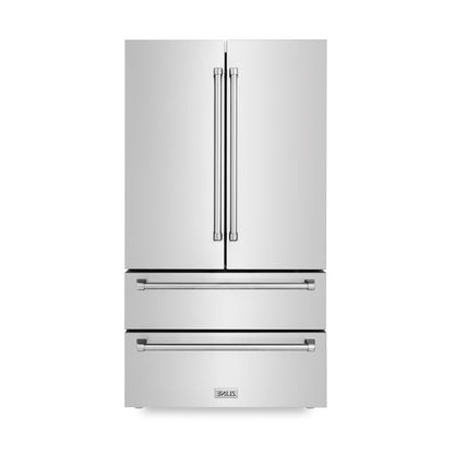 ZLINE 36 in. Counter Depth Refrigerator Shadow Stainless Steel Built-In French Door - RFM-36