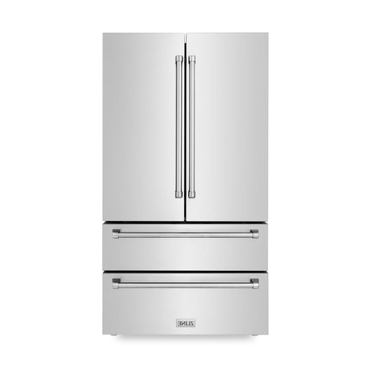 ZLINE 36 in. Counter Depth Refrigerator Shadow Stainless Steel Built-In French Door - RFM-36