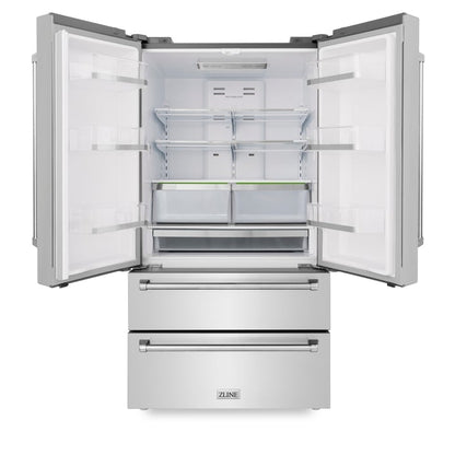 ZLINE 36 in. Counter Depth Refrigerator Shadow Stainless Steel Built-In French Door - RFM-36