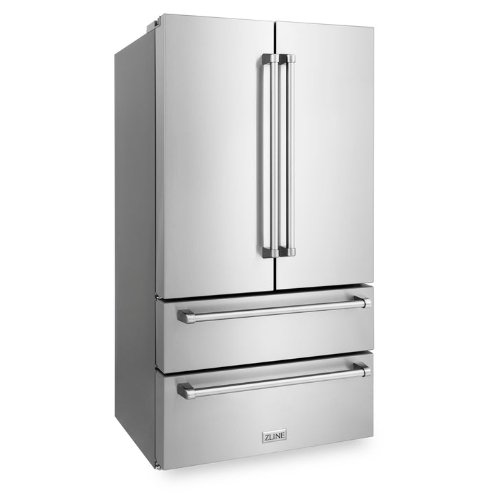 ZLINE 36 in. Counter Depth Refrigerator Shadow Stainless Steel Built-In French Door - RFM-36