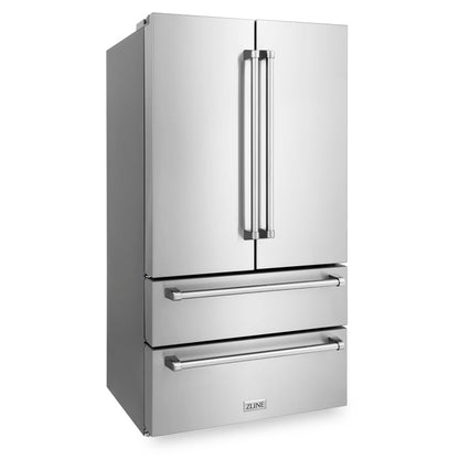 ZLINE 36 in. Counter Depth Refrigerator Shadow Stainless Steel Built-In French Door - RFM-36