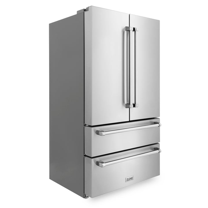 ZLINE 36 in. Counter Depth Refrigerator Shadow Stainless Steel Built-In French Door - RFM-36