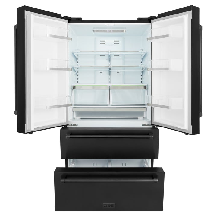 ZLINE 36 in. Counter Depth Refrigerator Shadow Stainless Steel Built-In French Door - RFM-36