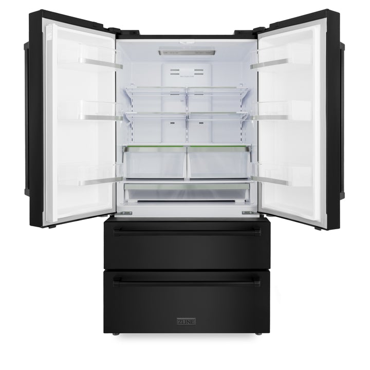 ZLINE 36 in. Counter Depth Refrigerator Shadow Stainless Steel Built-In French Door - RFM-36