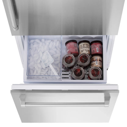 ZLINE 30" 16.1 cu. ft. Panel Ready Built-In 2-Door Bottom Freezer Refrigerator with Internal Water and Ice Dispenser - RBIV-30