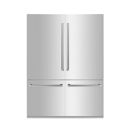 ZLINE 60" 32.2 cu. ft. Built-In 4-Door French Door Refrigerator with Internal Water and Ice Dispenser in Stainless Steel (RBIV-304-60)