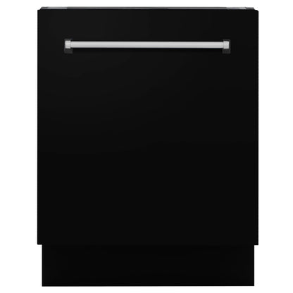 ZLINE Appliance Package - Kitchen Package with Refrigeration, 36" Black Stainless Steel Gas Rangetop, 36" Convertible Vent Range Hood, 30" Single Wall Oven, and 24" Tall Tub Dishwasher - 5KPR-RTBRH36-AWSDWV