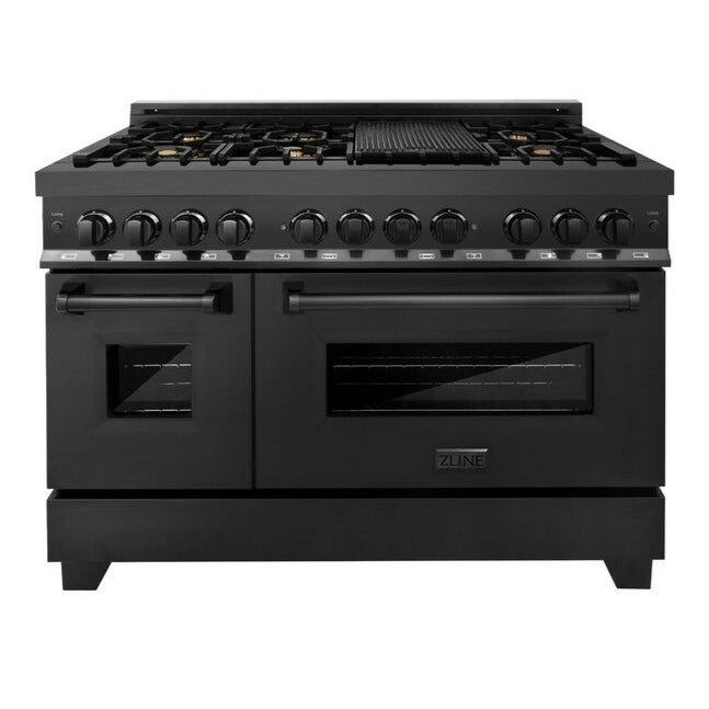 ZLINE Appliance Package - 48 in. Dual Fuel Range, Range Hood, Microwave, Dishwasher - 4KP-RABRH48-MWDW